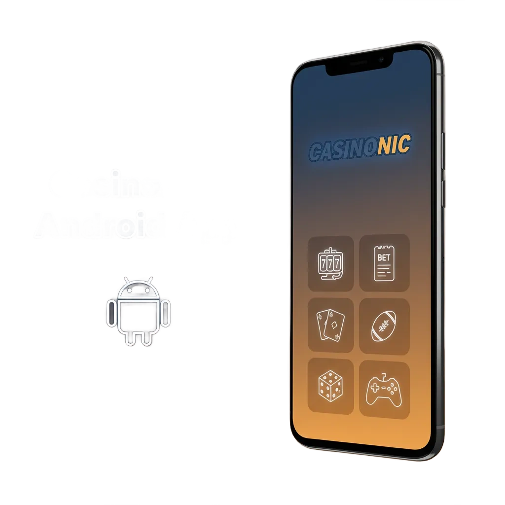 Casinonic Android app screenshot with betting, pokies, live tables, and quick payment options.