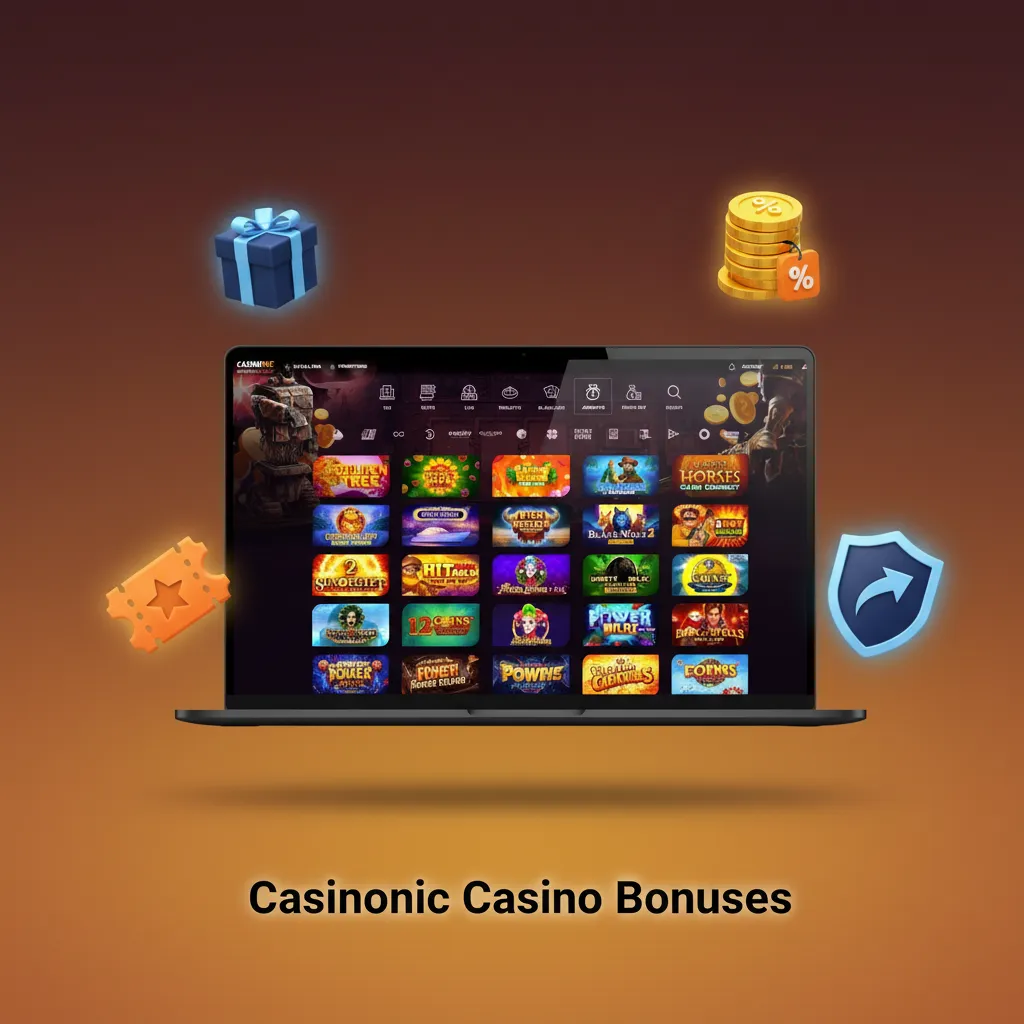 Casinonic Casino bonuses: 100% first deposit €300, 50% reload €200, free spins, weekend booster, cashback, high roller.