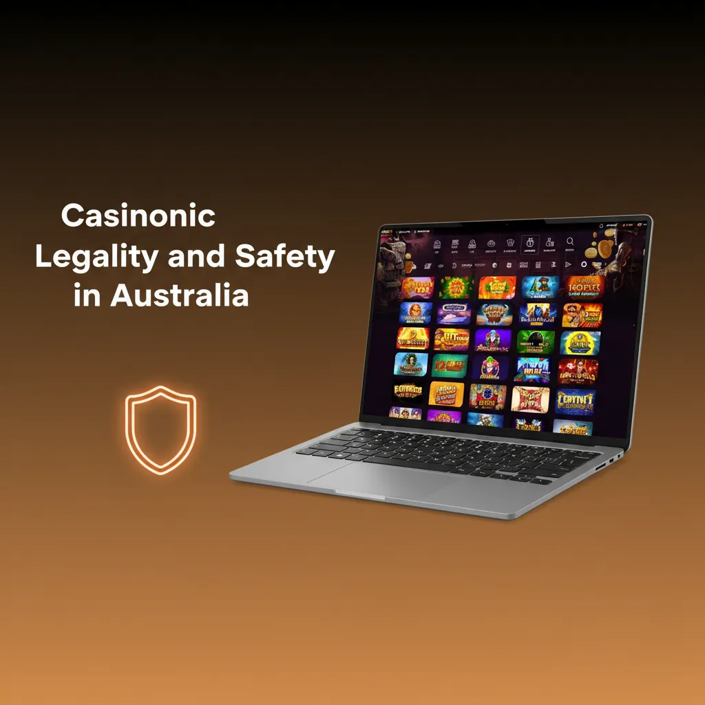 Graphic showing Australia with a padlock and checkmarks for licence, SSL, KYC/AML, privacy, and responsible gaming tools.