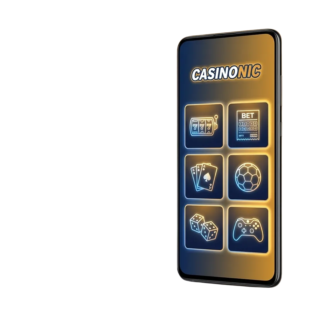 Casinonic Android app icon showing free download for mobile betting and casino games with quick installation