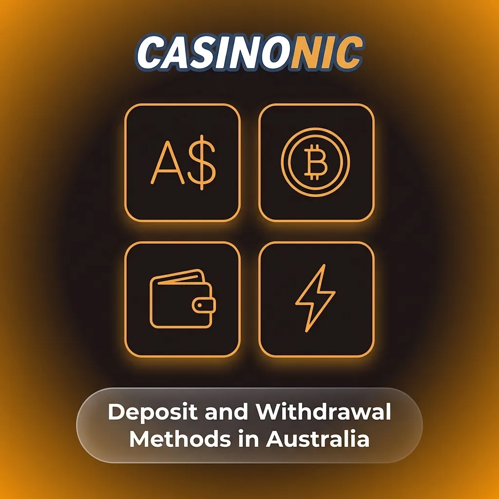 Australian payment options including Visa, Mastercard, Skrill, Neteller, Paysafecard, and Bitcoin for casino transactions
