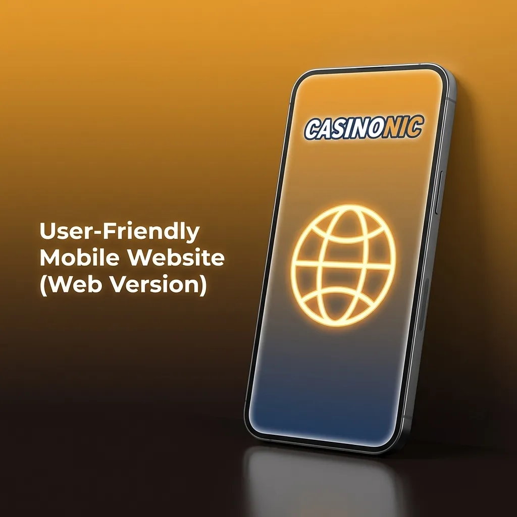 Mobile website interface showing instant browser access to gaming platform with responsive design across devices