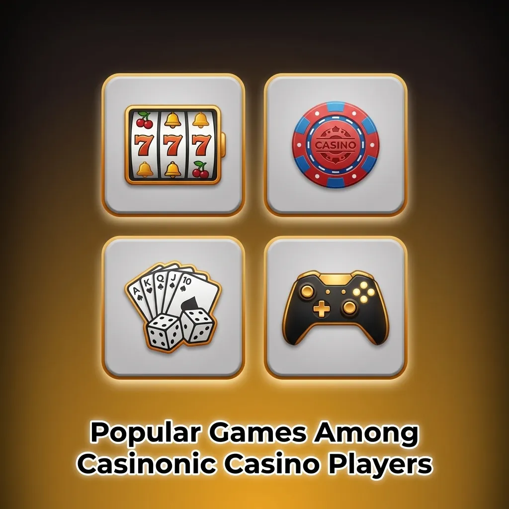 Popular casino games including Book of Dead, Starburst, Gonzo's Quest, and Wolf Gold displayed at Casinonic Casino
