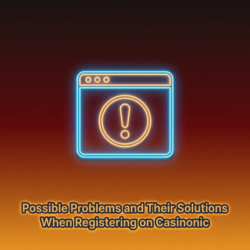 Troubleshooting table showing common Casinonic registration problems like verification codes, location blocks, and their solutions